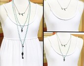 Cool mint necklaces set - lucite