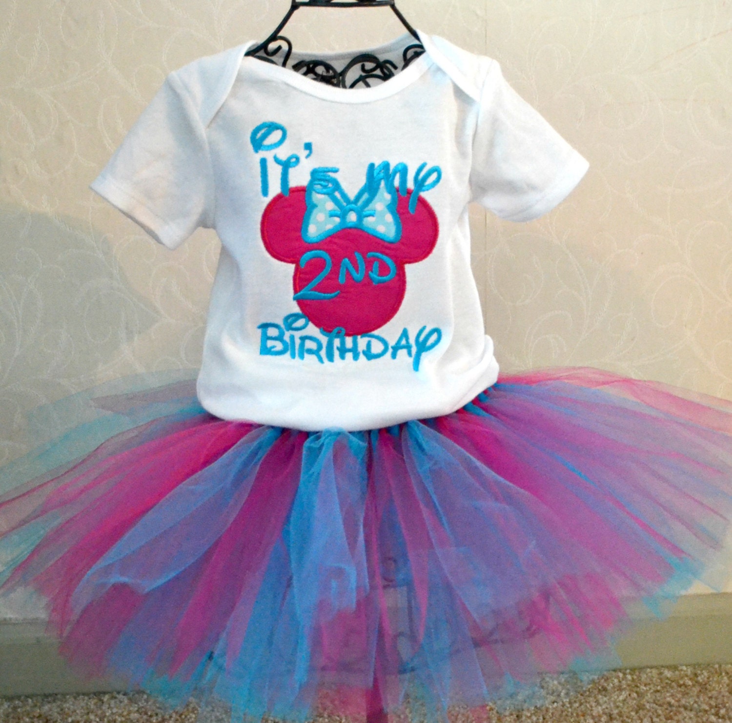 Minnie Mouse number and zebra Tutu Set----Infant on p--- Great for Birthdays, or Photography
