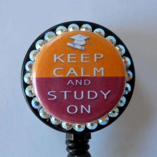 Swarovski Crystal Retractable ID Badge Reel - And Carry Chocolate