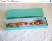 CIJ-JULY 4TH Sale Tempting Turquoise Gloss Large Sz Necklace-Jewelry Gift Box-With Cotton-3 Count