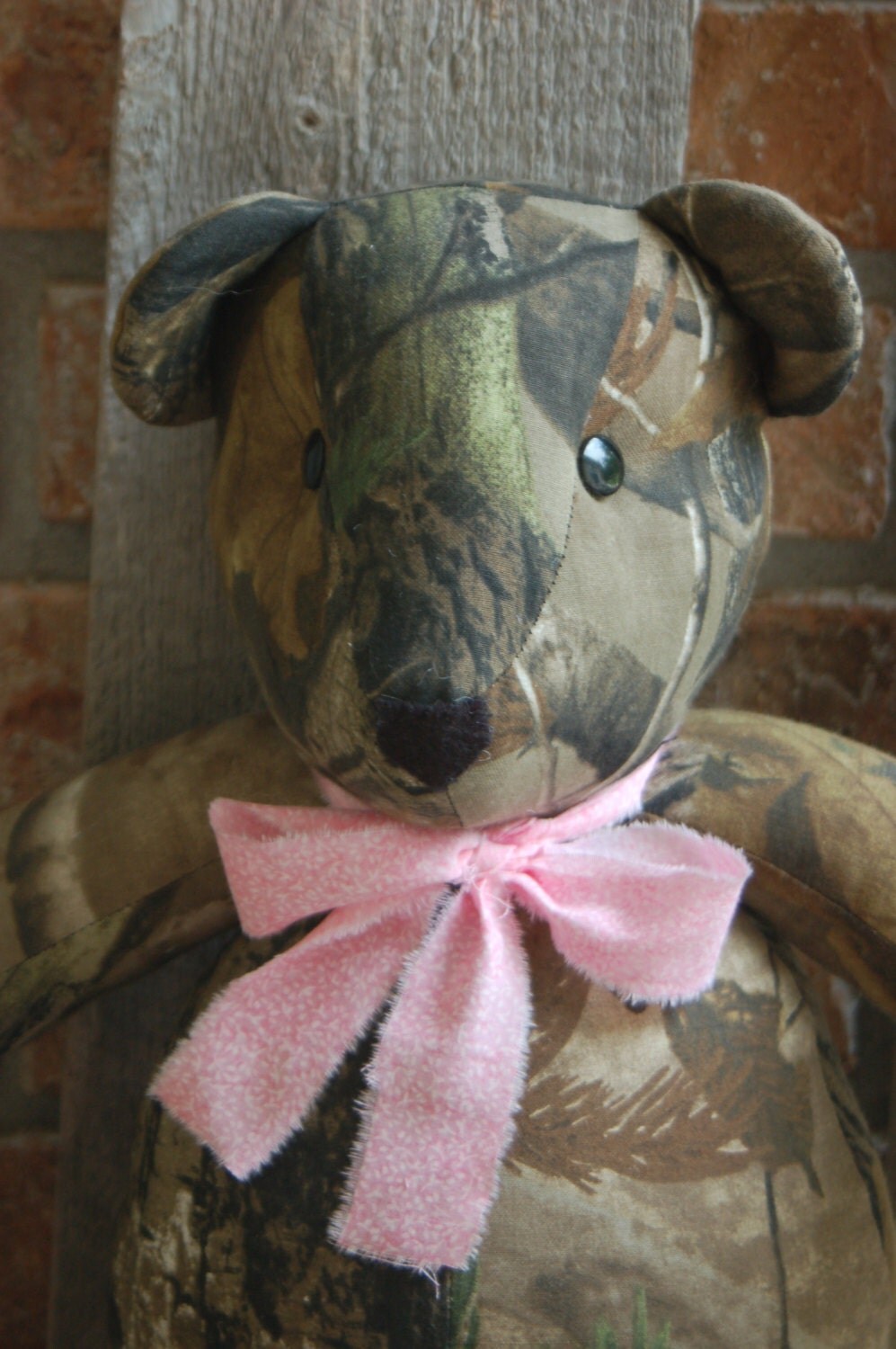 pink camo teddy bear