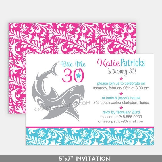 BITE ME BIRTHDAY - Printable 5"x7" Invitation - Bite Me Collection by Make Life Cute Il_570xn