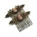Neo Victorian Cameo Hair Combs with Shimmering Rose Gold Vintage Female Portrait Cameos - By Ghostlove