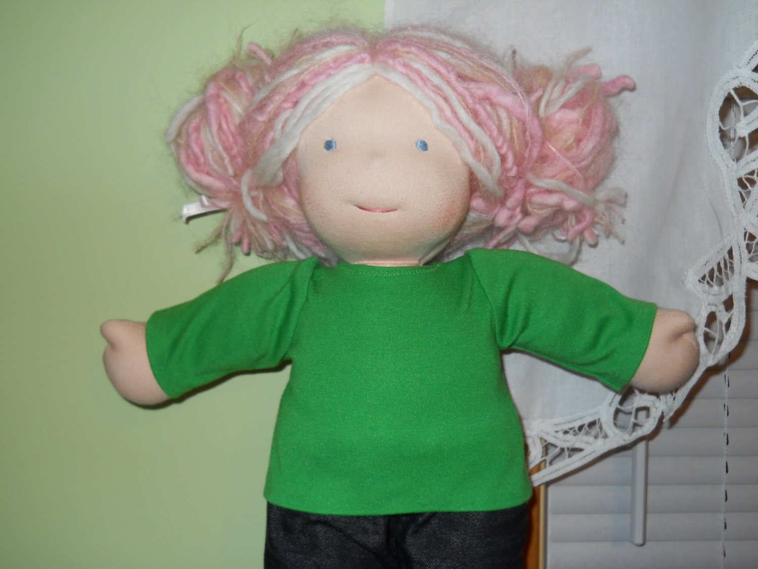 You CHOOSE from 15 COLORS - Girls Long Sleeved T-shirt - Waldorf Doll Clothes - 15 Inch - G