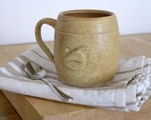 One little wren mug - hand thrown stoneware glazed in natural brown