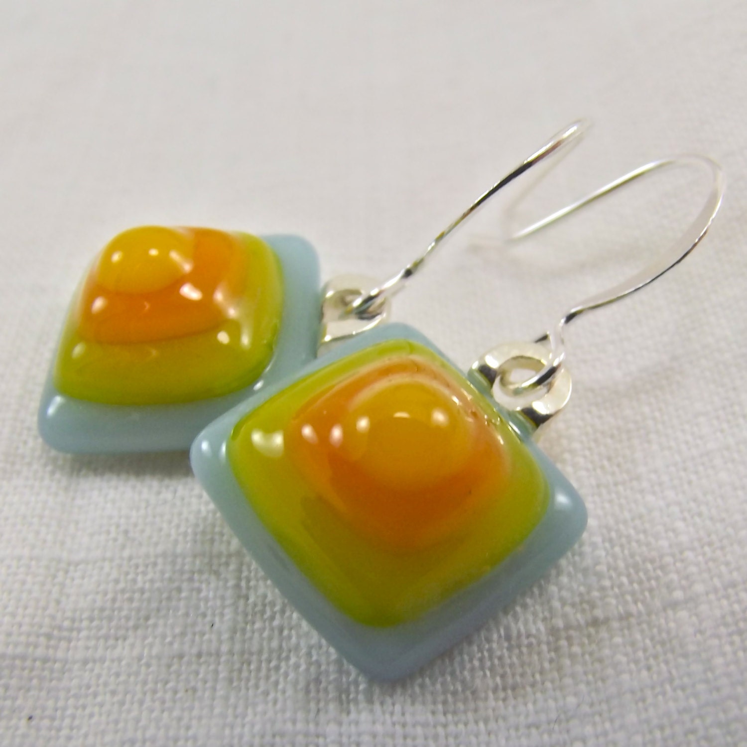 Pastel Poetry Fused Glass Earrings