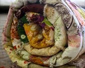 Rag Quilt Throw Blanket - Large - Reversible - Dashing Roses - Ready to Ship - RTS