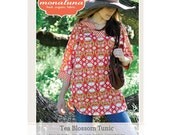 Monaluna- TEA BLOSSOM tunic- sewing pattern- low shipping