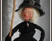 Lucinda hand sculpted  Witch ooak Art Doll