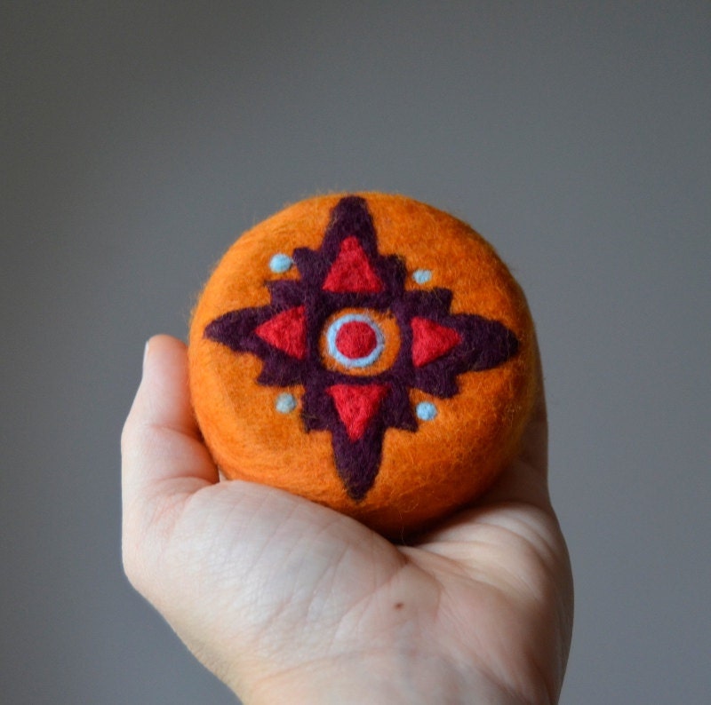 Felted Soap Aztecs Inspired Symbol (Orange Essential Oil) - SoFino