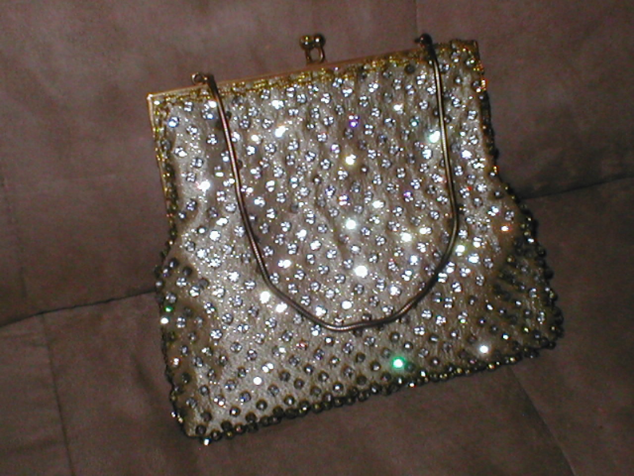 Vintage Rhinestone Gold Evening Purse by Walborg