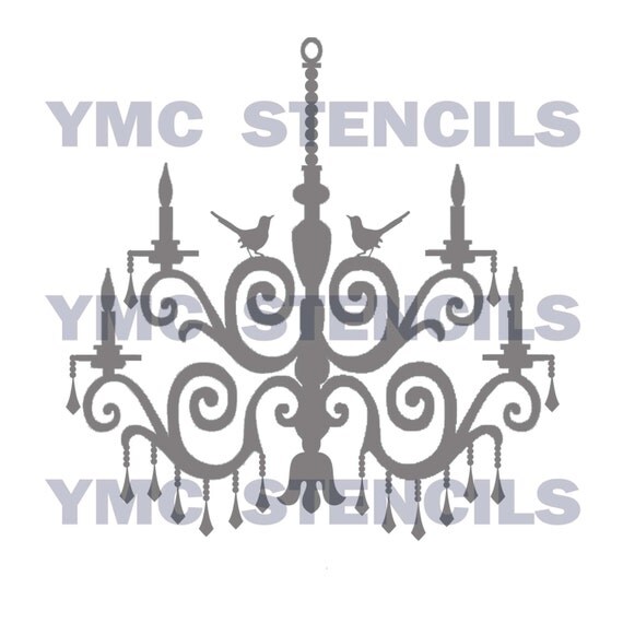 Bird Chandelier Stencil 10x10 by BlankSlateStencils on Etsy
