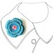 Teal Flower Brooch Felt Pin - Pink Turquoise Aqua