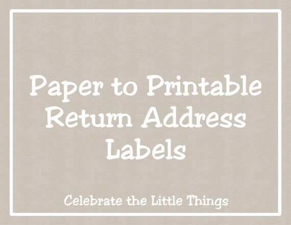 Change Any Paper Return Address Label to a DIY Printable File / Must be a Design in my Shoppe Il_570xn