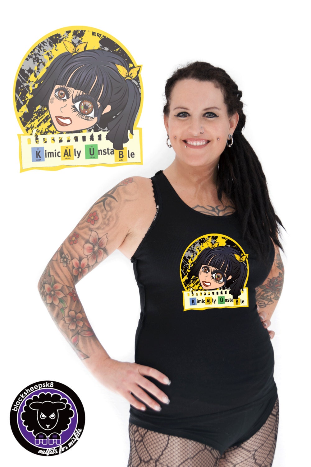 CUSTOM LOGO Roller Derby Shirt or Tank from your logo design doneby Lucy D of Black Sheep Sk8