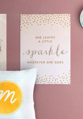 Pink, Gold and Glitter "She Leaves a Little Sparkle" Nursery Artwork - 8x10 INSTANT DOWNLOAD Il_570xn