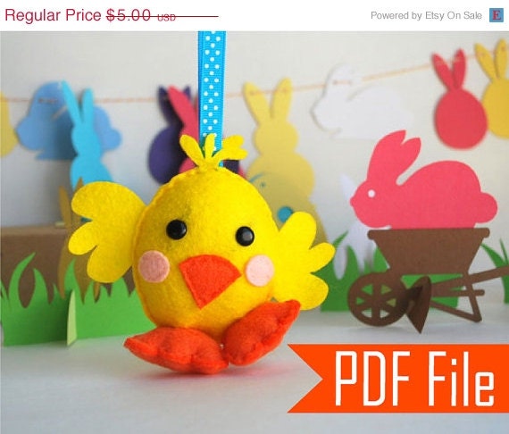 SALE Baby Chick Plush Ornament Sewing pattern - PDF ePATTERN Instant Download A573 Il_570xn