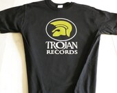 Trojan records    T shirt screen print  black short sleeve trojan dub reggae