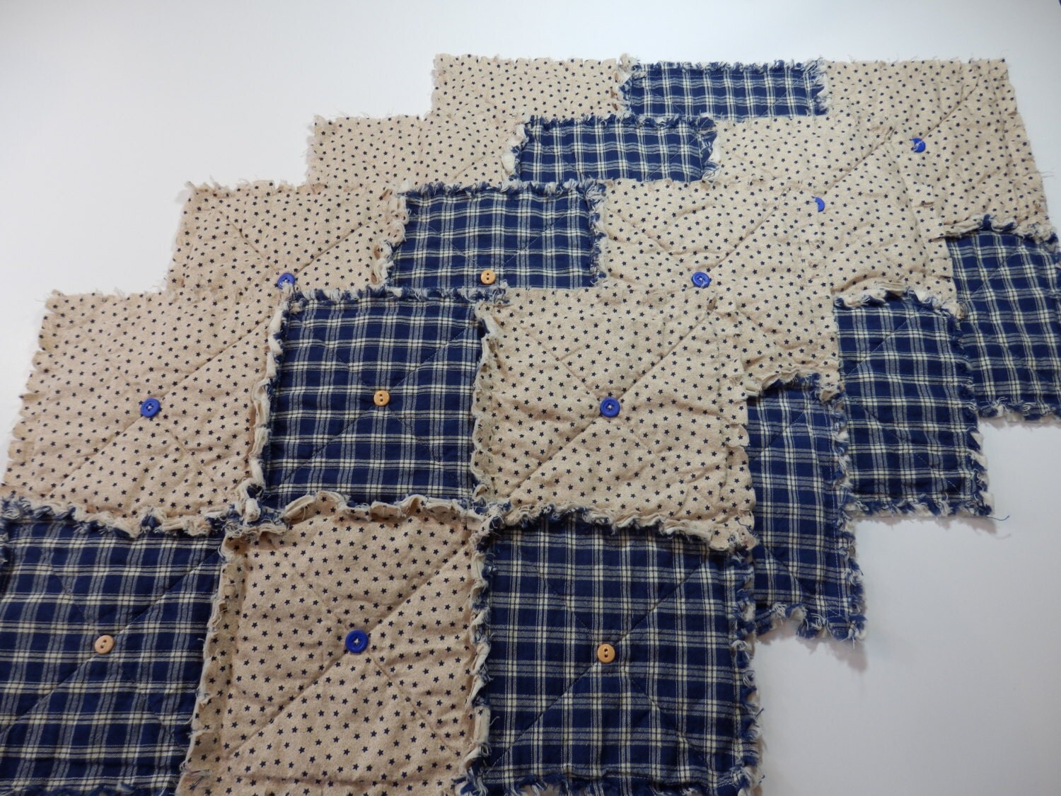4 Placemats Blue Homespun Primitive Country by KristinsCountryHome