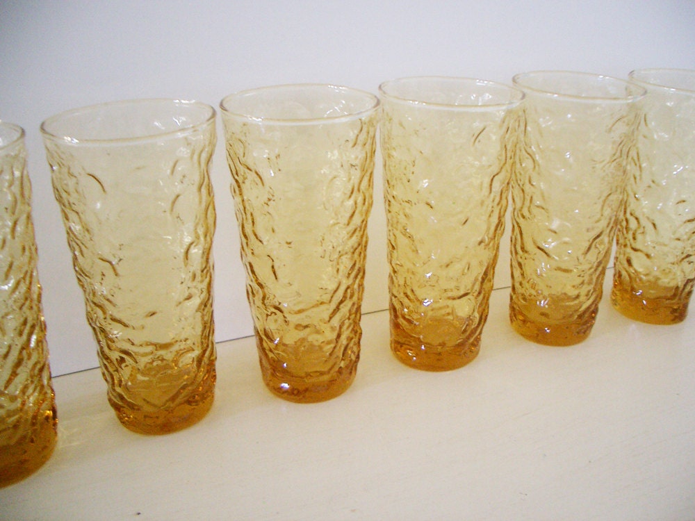 Items Similar To Vintage 70s Iced Tea Glasses Set Of 6 On Etsy 1539