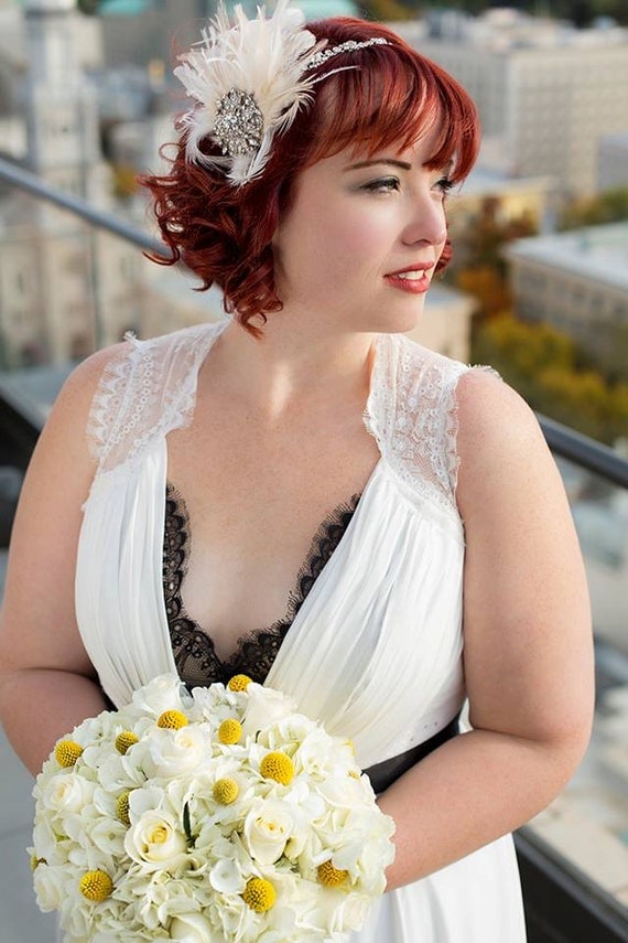 Queen Anne neckline retro style wedding gown by CarlaReneeCouture