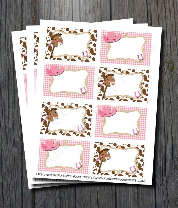 Cowgirl Party - Buffet Table Cards -INSTANT DOWNLOAD Il_570xn