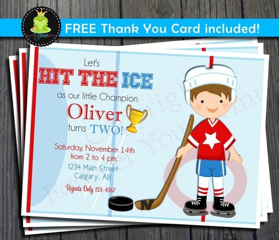 Hockey Birthday Invitation - Hockey Party Invite Il_570xn