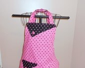 Pink with Black Polka Dots Apron
