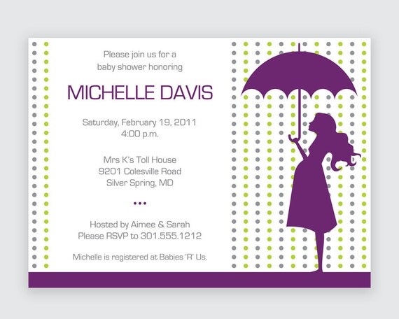 Printable Baby Shower Invitations Digital File for Self-Print