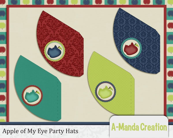 Apple of My Eye Birthday Party Printable Party Hats Il_570xn
