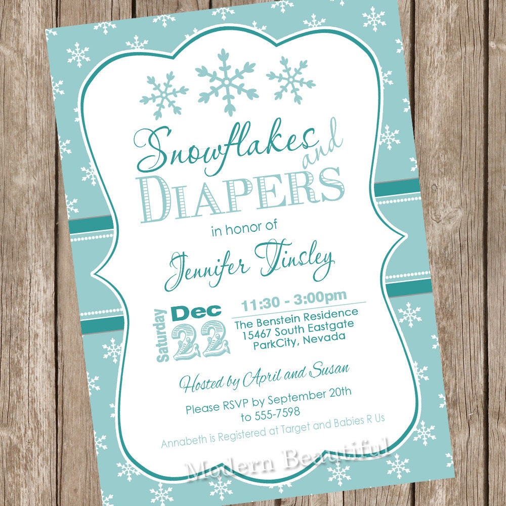 Baby Shower Invitation, winter baby shower invitation, holiday baby ...