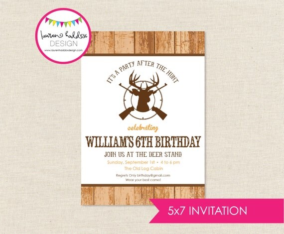 DIY, Deer Hunting Birthday INVITATION ONLY Il_570xn