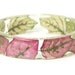 Real Dried Flower and Resin Bangle-Pink and Green Leaf Bracelet--Pink Bracelet- -Resin Jewelry-Flower Jewelry