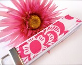 Beautiful Key Fob/Chain Wristlet Joel Dewberry Heirloom Blockprint Blossom in Fushia