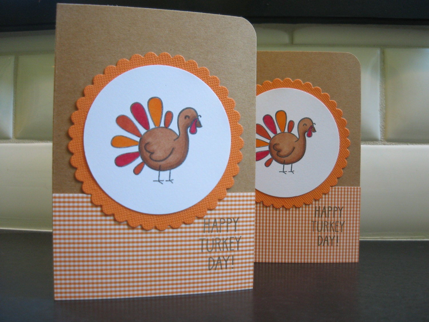 Thanksgiving Cards Set of 2, Turkey Day Cards - apaperaffaire