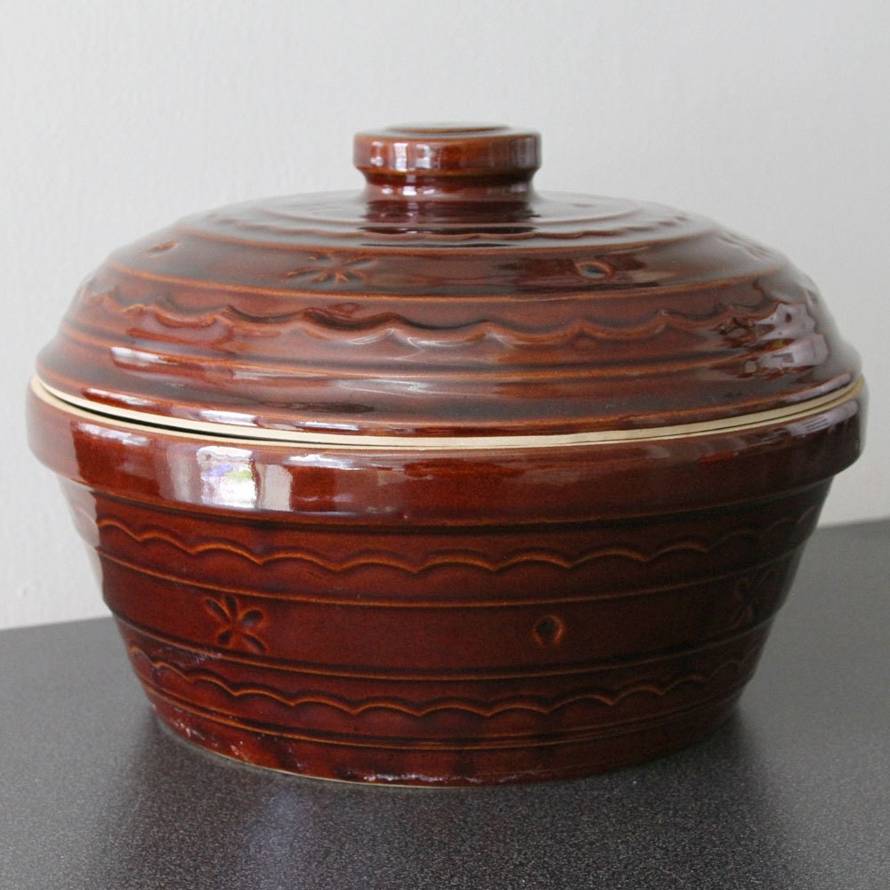Marcrest Stoneware Covered Casserole Crock by farmorshouse on Etsy