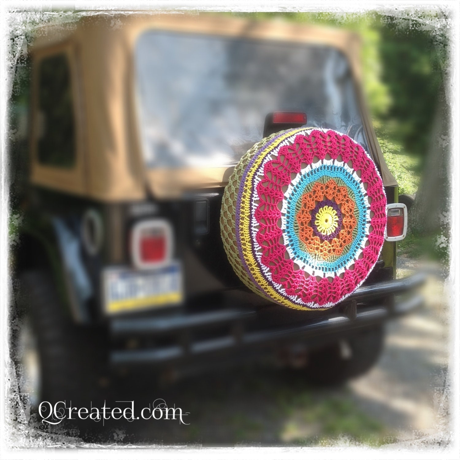 Crocheted Spare Tire Cover by QCreated on Etsy