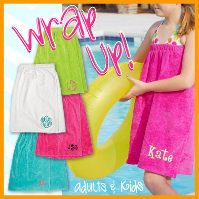 Preppy Personalized Children's Towel Wrap Cover up