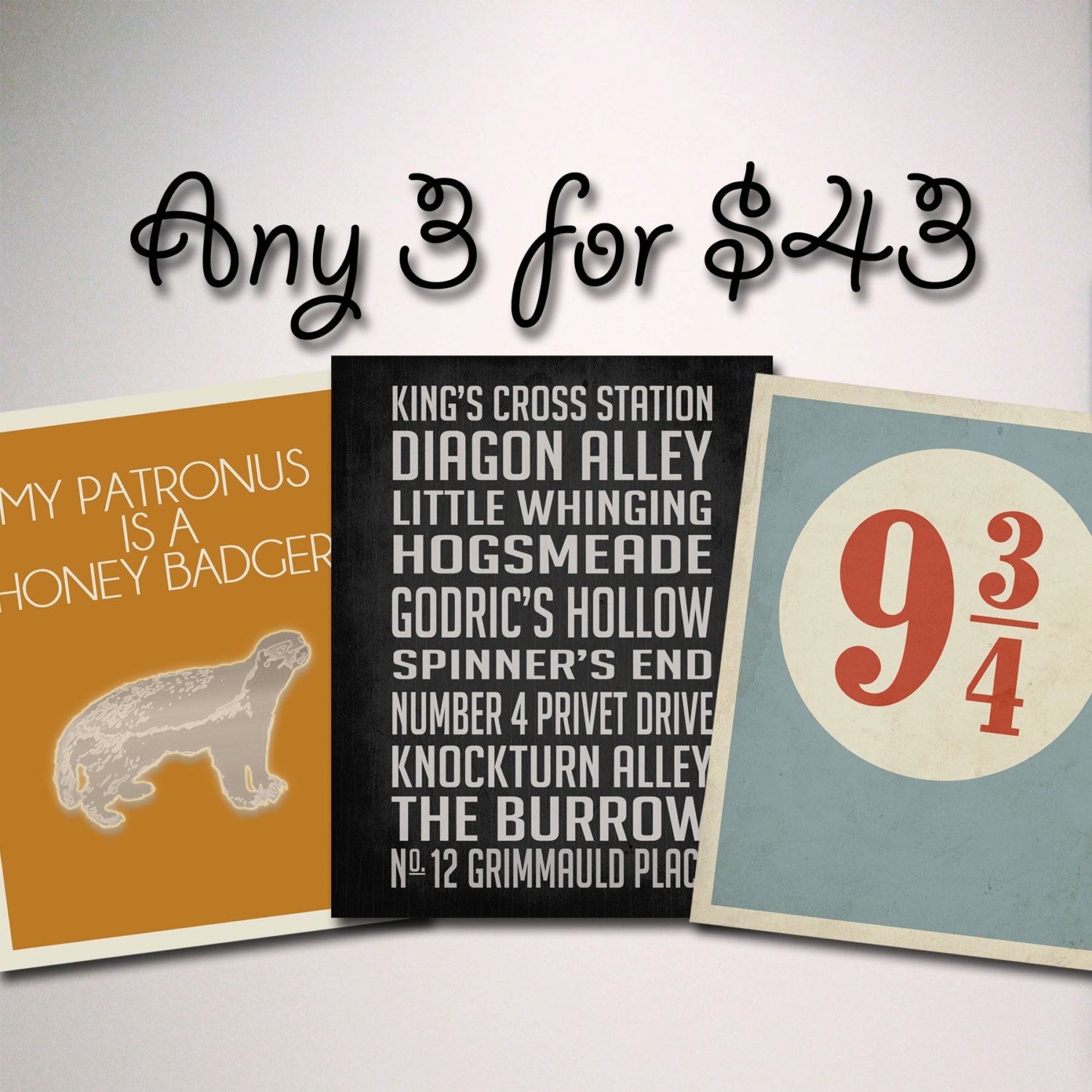 Choose Any 3 for 43   11" x 14" Posters / Typography / Wall Art / Inspirational / Quotes