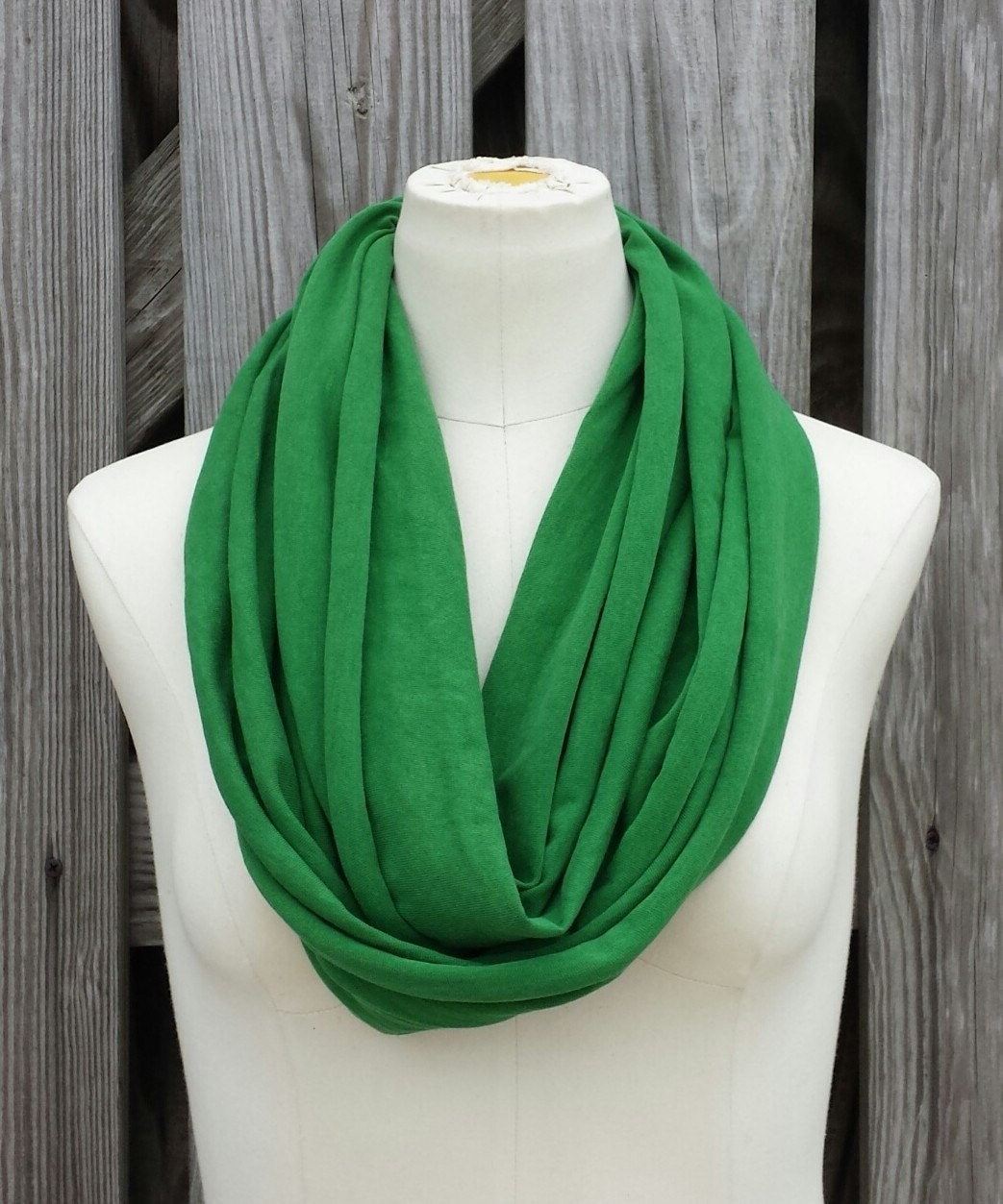 GRASS GREEN Infinity Scarf Clover Green Eternity by TomieHarlene