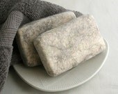 Felted Soap,Olive Oil Soap, Black Tie Fragrance, Sunflower Oil Soap, Natural, Handmade, Cold Process Soap, Gray and White, FREE SHIPPING - MikeandDianeSoap
