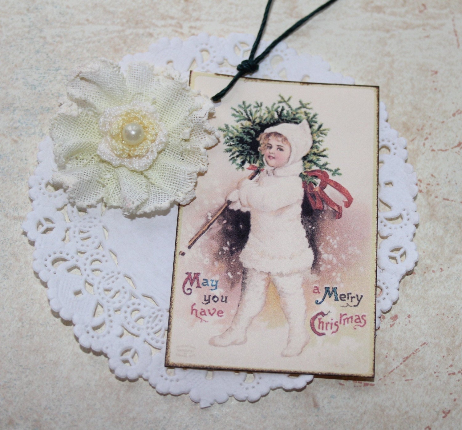 Christmas Gift Tags Vintage Victorian Holiday Tags Set of Four - RetroCuties