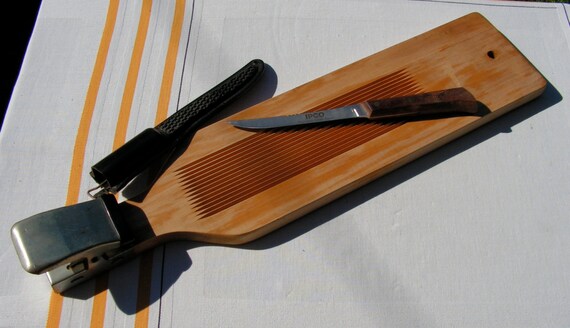 Fisherman's 70s Vintage Wooden Fish Fillet Board by curioscity