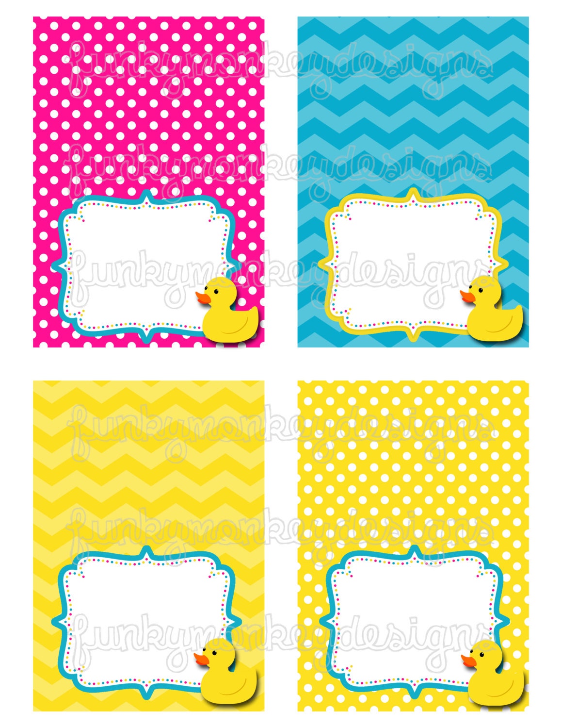 Diy Instant Download Rubber Duck Inspired Birthday Party Digtial PRINTABLE Buffet Food Tent Labels Il_570xn
