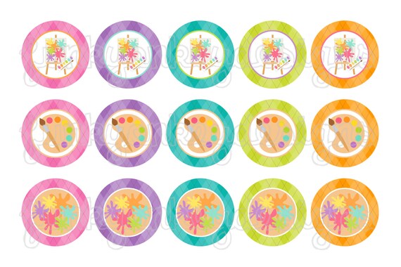 INSTANT DOWNLOAD ~Painting Artist Pottery Creative~ 4x6 Digital 1" Inch Bottle Cap Image/Digital Collage sheet Il_570xn