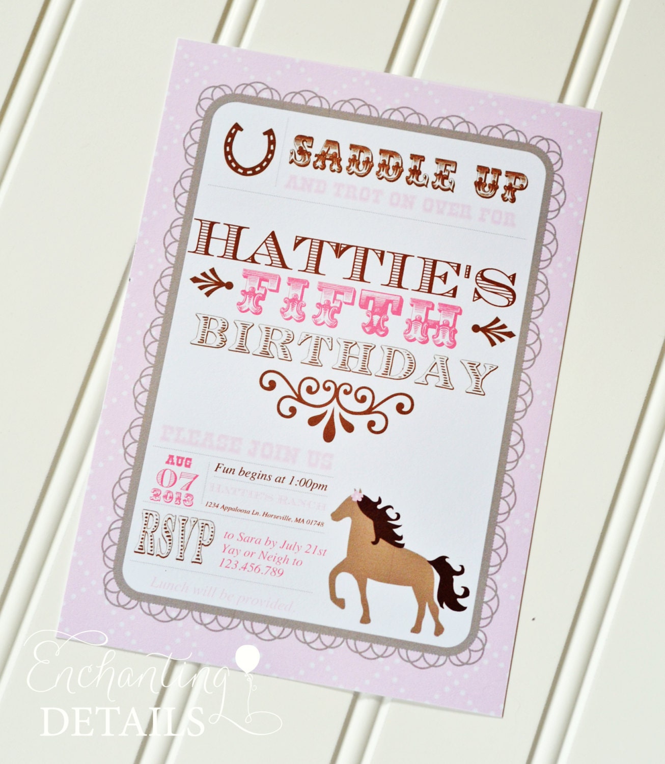 INSTANT DOWNLOAD Pony Printable Pretty Horse Invitation Instant Download- DIY/Customize Editable in Adobe Reader Il_570xn
