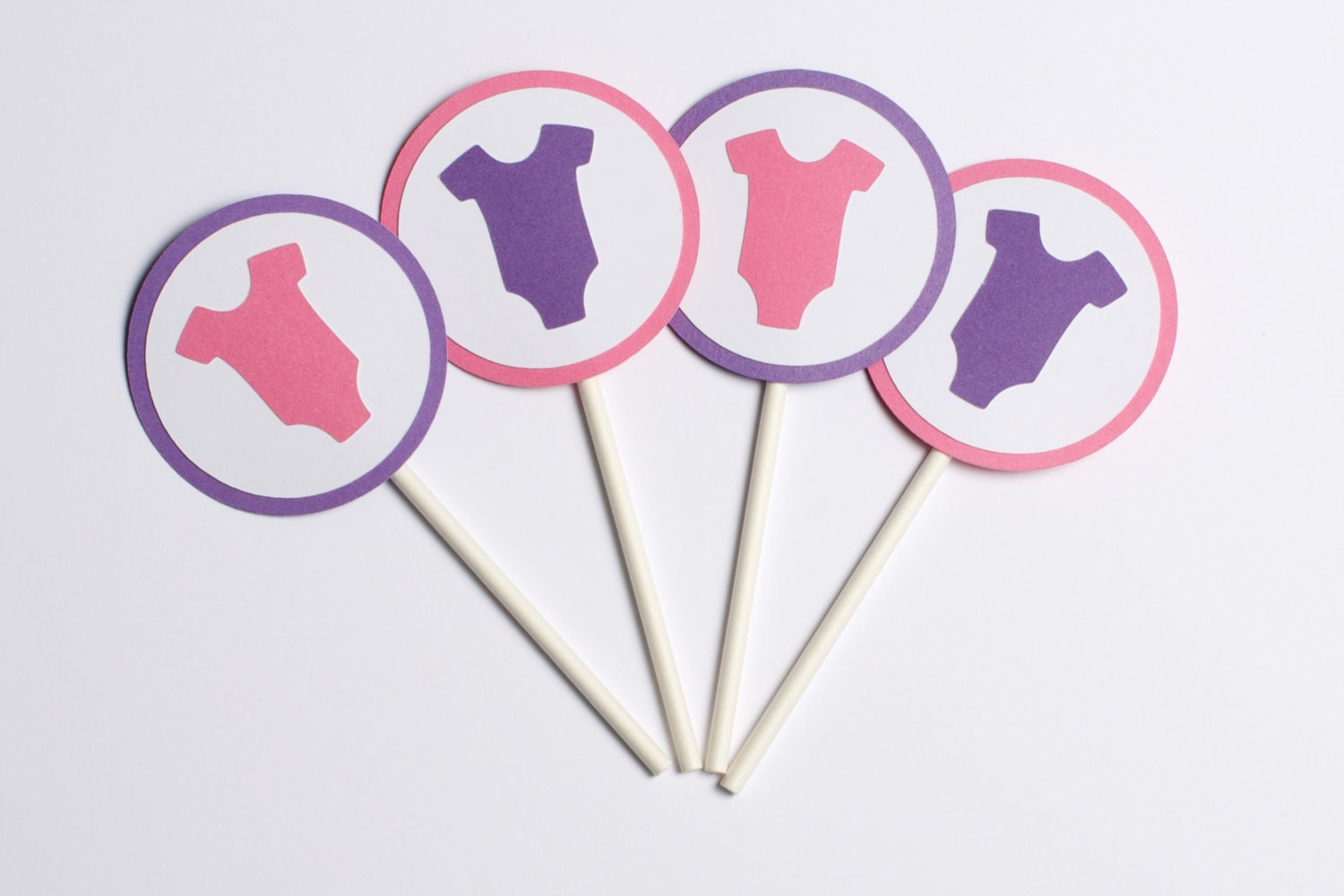 Girl Baby Shower Infant Bodysuit Decoration Pink and Purple Il_570xn
