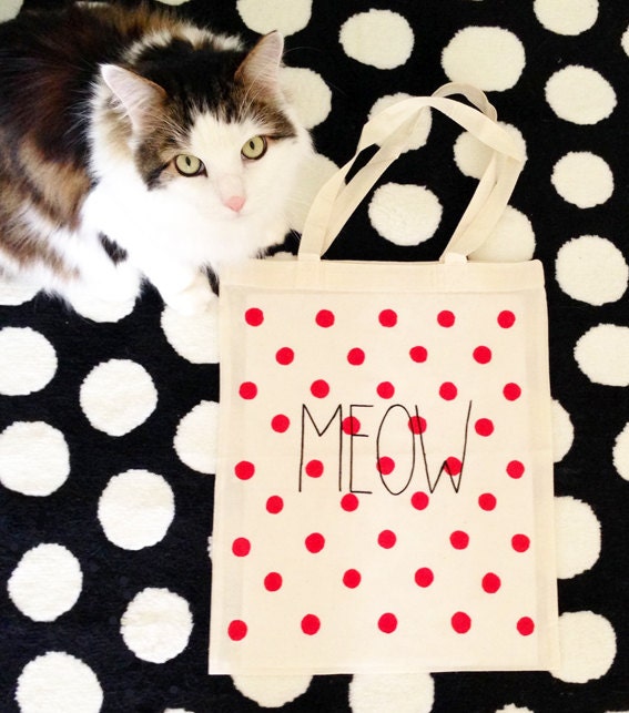 Hand Illustrated Meow Tote Bag