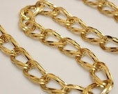 10% OFF Vintage Thick Gold Chain Necklace, Gold Statement Necklace, Chunky Gold Necklace