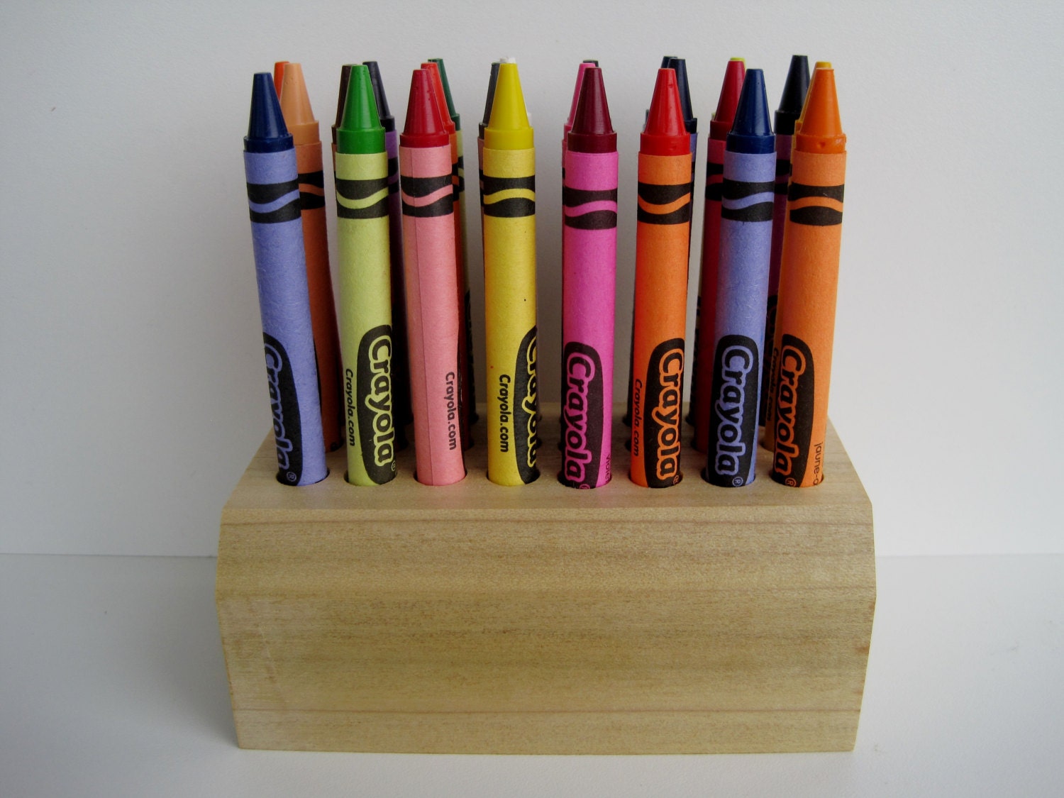 Wooden Crayon Organizer Desktop Office Craft by TimberWoodsWares